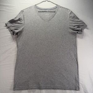 Mack Weldon Shirt Mens XL Light Gray Short Sleeve V Neck Cotton Stretch Base